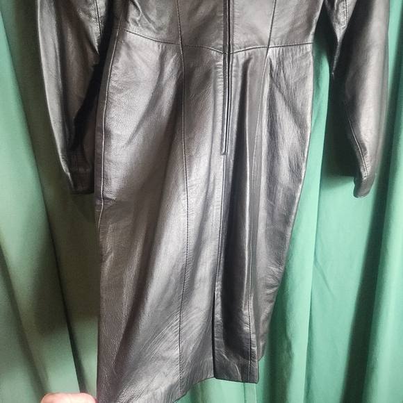 North Beach Leather Fully Lined Black Midi Dress and Matching Pants - Picture 6 of 13